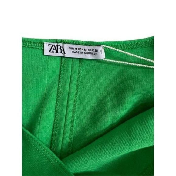 ZARA MIDI BODYCON GREEN PENCIL DRESS M - Picture 3 of 7